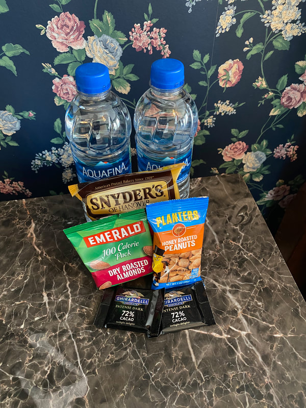 Pure water and snacks